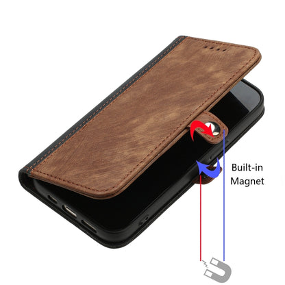 For Google Pixel 9 Side Buckle Double Fold Hand Strap Leather Phone Case(Brown) - Google Cases by buy2fix | Online Shopping UK | buy2fix