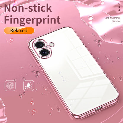 For iPhone 16 Transparent Plating Fine Hole Phone Case(Purple) - iPhone 16 Cases by buy2fix | Online Shopping UK | buy2fix