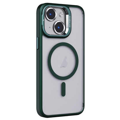 For iPhone 13 Invisible Lens Holder PC + TPU Frosted MagSafe Phone Case(Green) - iPhone 13 Cases by buy2fix | Online Shopping UK | buy2fix