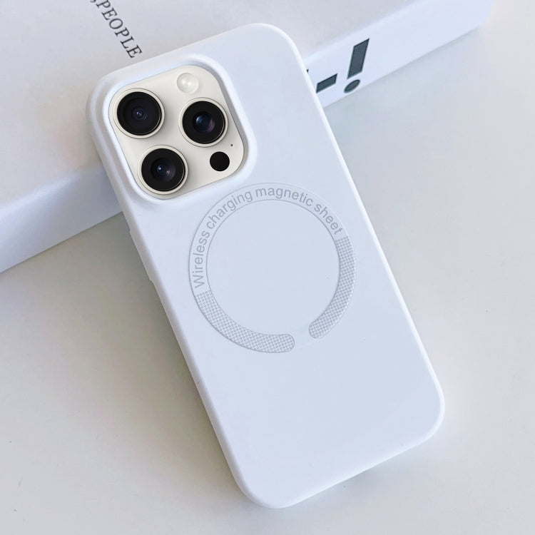 For iPhone 15 Pro MagSafe Magnetic Liquid Silicone Phone Case(White) - iPhone 15 Pro Cases by buy2fix | Online Shopping UK | buy2fix