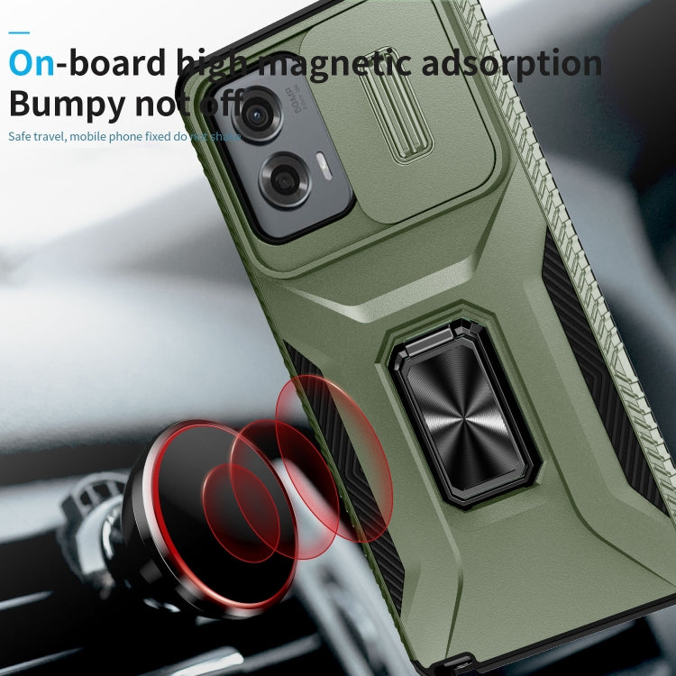 For Motorola Moto G Stylus 2024 Sliding Camshield Holder Phone Case(Alpine Green) - Motorola Cases by buy2fix | Online Shopping UK | buy2fix