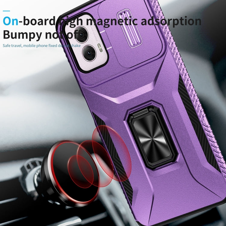 For Motorola Moto G Power 2024 Sliding Camshield Holder Phone Case(Purple) - Motorola Cases by buy2fix | Online Shopping UK | buy2fix