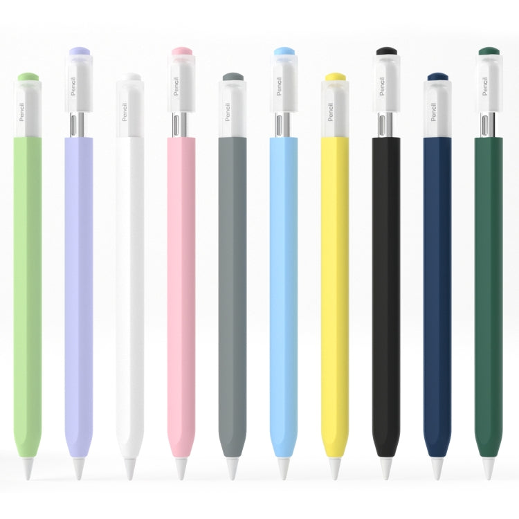 For Apple Pencil (USB-C) Transparent Jelly Stylus Protective Cover(Matcha Green) - Pencil Accessories by buy2fix | Online Shopping UK | buy2fix