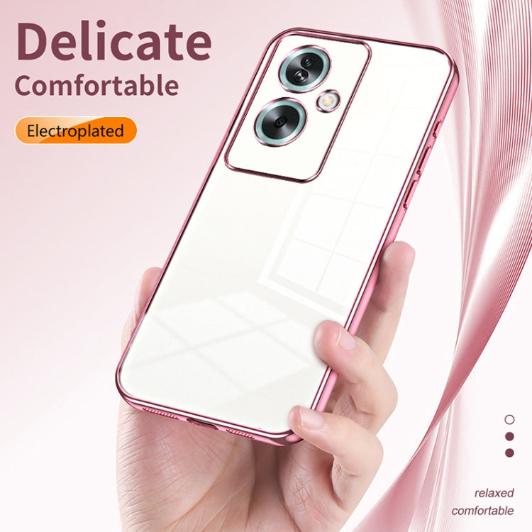 For OPPO A79 5G / A2 Transparent Plating Fine Hole Phone Case(Purple) - OPPO Cases by buy2fix | Online Shopping UK | buy2fix