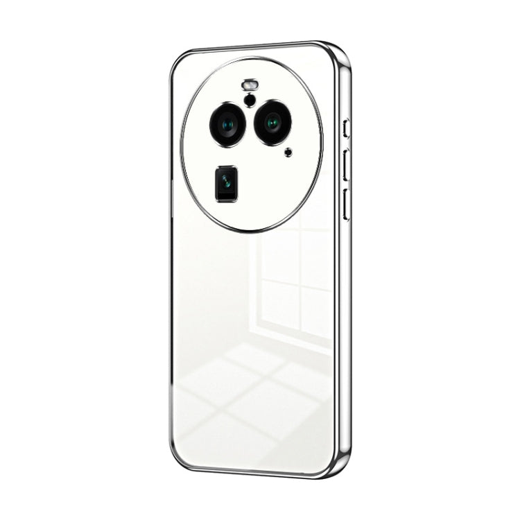 For OPPO Find X6 Pro Transparent Plating Fine Hole Phone Case(Silver) - OPPO Cases by buy2fix | Online Shopping UK | buy2fix