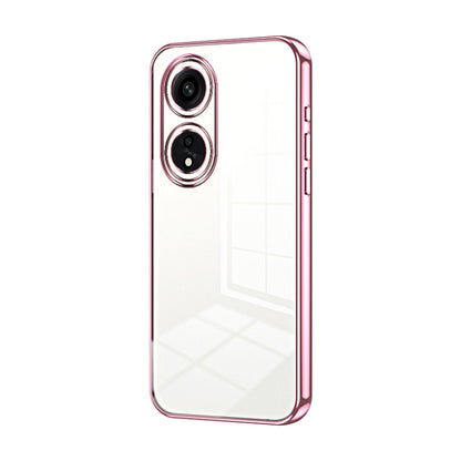 For OPPO A1 Pro Transparent Plating Fine Hole Phone Case(Pink) - OPPO Cases by buy2fix | Online Shopping UK | buy2fix