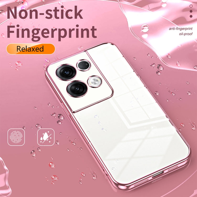 For OPPO Reno8 Pro+ Transparent Plating Fine Hole Phone Case(Silver) - OPPO Cases by buy2fix | Online Shopping UK | buy2fix