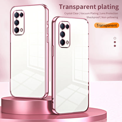 For OPPO Reno5 4G/5G / Reno5 K Transparent Plating Fine Hole Phone Case(Gold) - OPPO Cases by buy2fix | Online Shopping UK | buy2fix