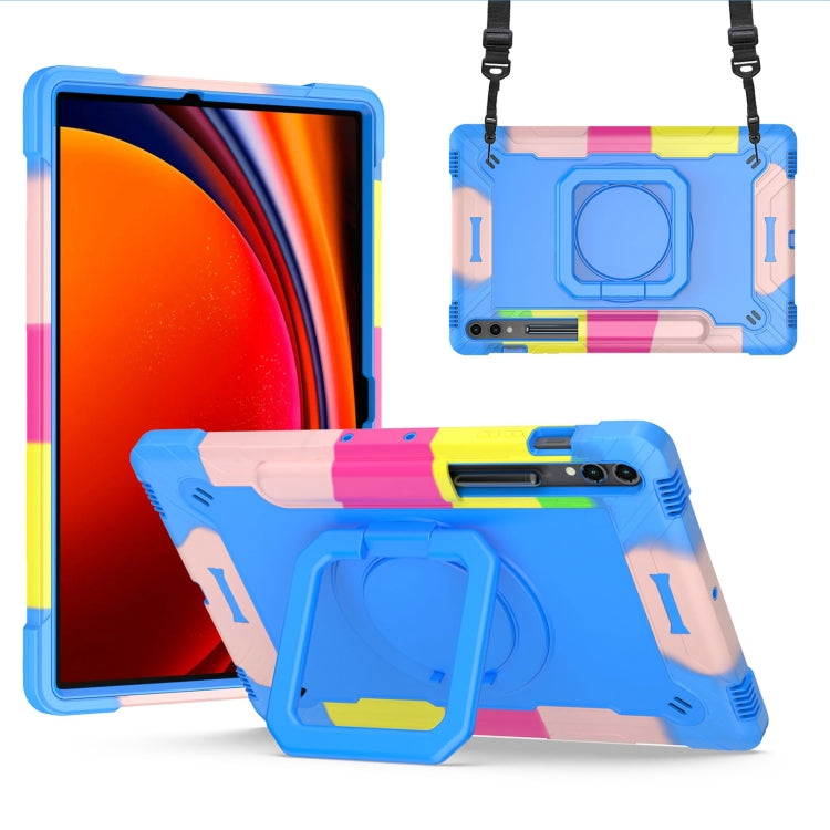 For Samsung Galaxy Tab S9 FE+ / S9+ Handle Robot Silicone Hybrid PC Tablet Case(Camouflage Blue) - Galaxy Tab S9+ Cases by buy2fix | Online Shopping UK | buy2fix