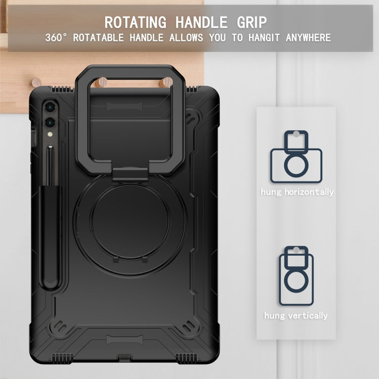 For Samsung Galaxy Tab S9 FE+ / S9+ Handle Robot Silicone Hybrid PC Tablet Case(Black) - Galaxy Tab S9+ Cases by buy2fix | Online Shopping UK | buy2fix