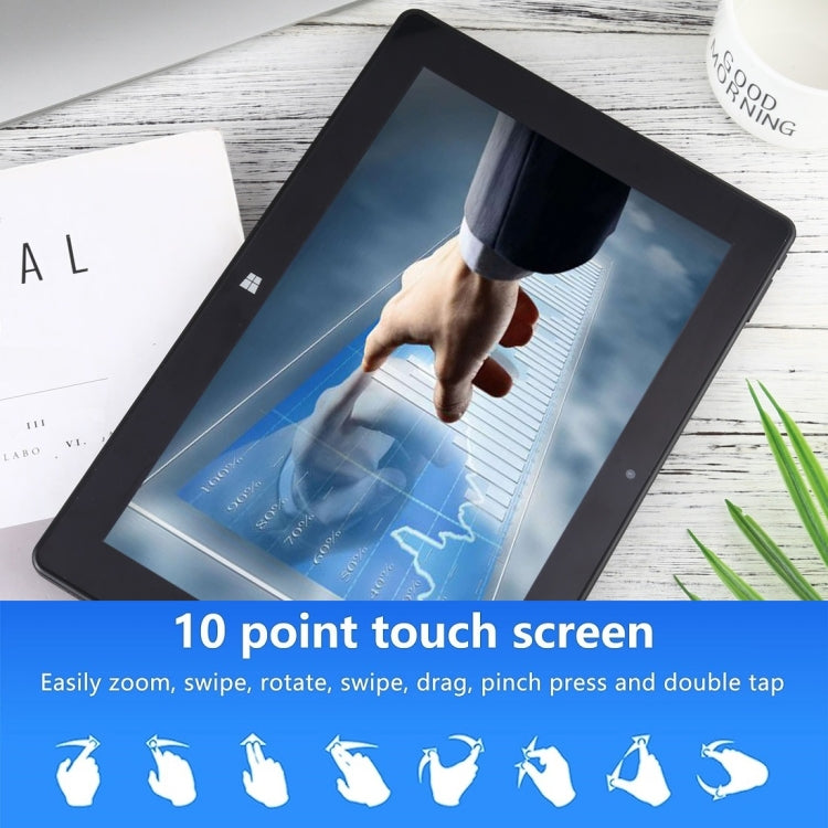 HONGSAMDE 10.1 inch 2 in 1 Tablet PC, 4GB+64GB, Windows 11, Intel Gemini Lake J4125 Quad Core with Keyboard(Black) - Other by Hongsamde | Online Shopping UK | buy2fix