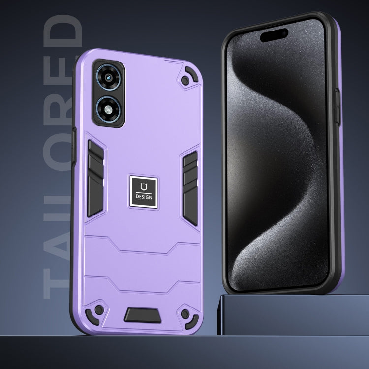 For Motorola Moto G Play 2024 2 in 1 Shockproof Phone Case(Purple) - Motorola Cases by buy2fix | Online Shopping UK | buy2fix