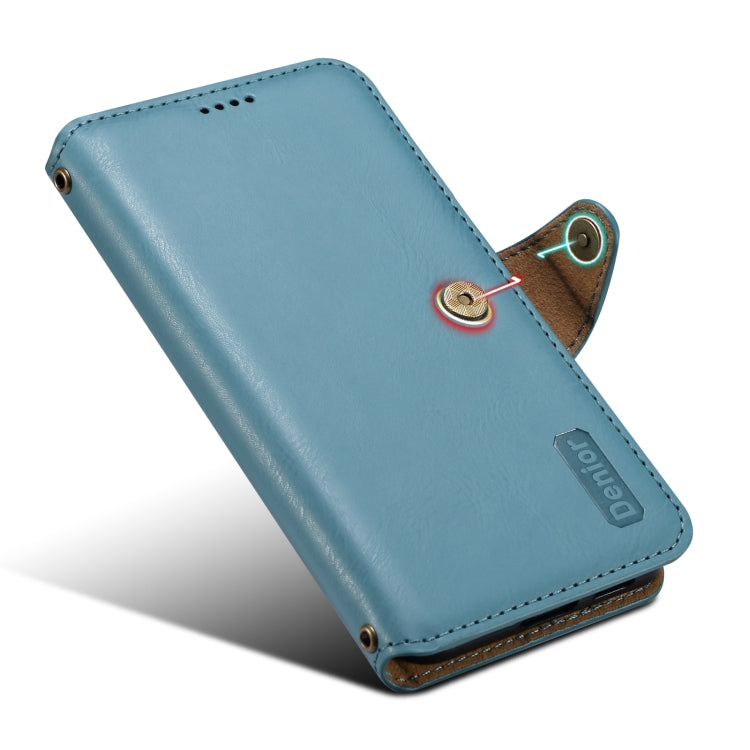 For Samsung Galaxy S24 5G Denior Cowhide Texture Wallet Style Leather Phone Case(Blue) - Galaxy S24 5G Cases by Denior | Online Shopping UK | buy2fix