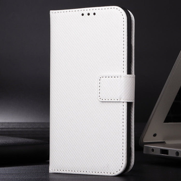 For Itel S23+ S681LN Diamond Texture Leather Phone Case(White) - More Brand by buy2fix | Online Shopping UK | buy2fix
