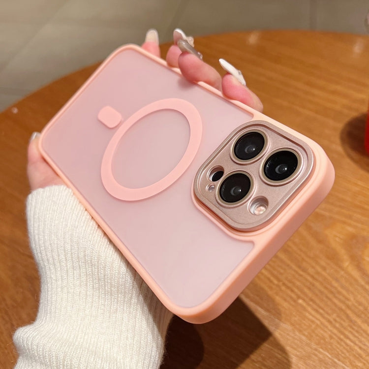 For iPhone 13 MagSafe Skin Feel Phone Case with Lens Film(Pink) - iPhone 13 Cases by buy2fix | Online Shopping UK | buy2fix