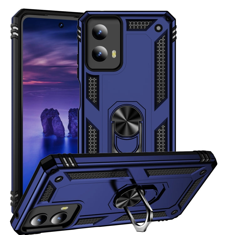 For Motorola Moto G Play 5G 2024 Shockproof TPU + PC Phone Case with Holder(Blue) - Motorola Cases by buy2fix | Online Shopping UK | buy2fix