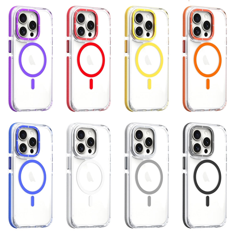 For iPhone 12 Dual-Color Clear Acrylic Hybrid TPU MagSafe Phone Case(Orange) - iPhone 12 / 12 Pro Cases by buy2fix | Online Shopping UK | buy2fix