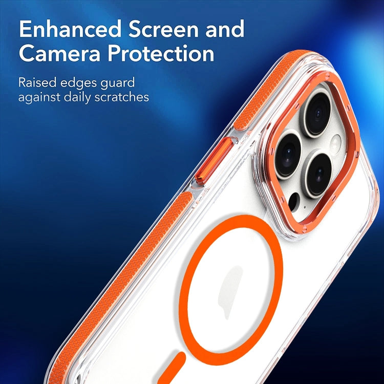 For iPhone 14 Pro Max Dual-Color Clear Acrylic Hybrid TPU MagSafe Phone Case(Orange) - iPhone 14 Pro Max Cases by buy2fix | Online Shopping UK | buy2fix