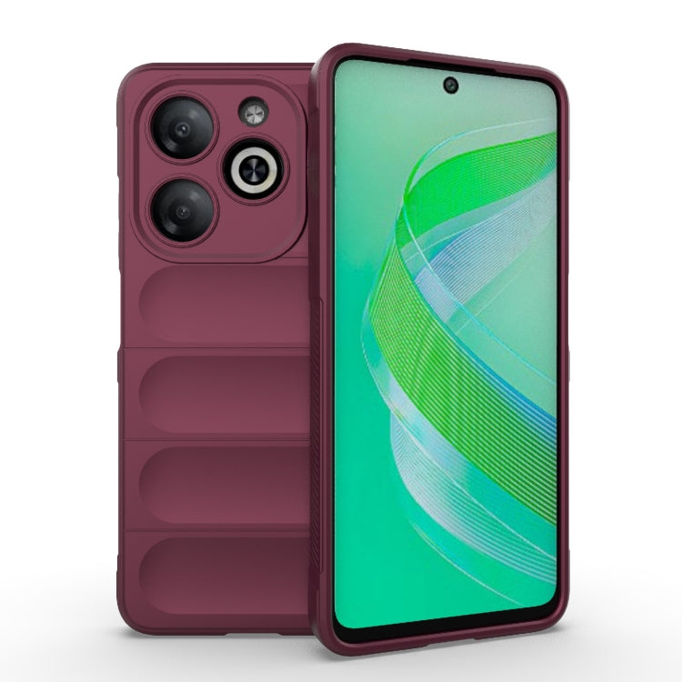 For Infinix Smart 8 Magic Shield TPU + Flannel Phone Case(Wine Red) - Infinix Cases by buy2fix | Online Shopping UK | buy2fix