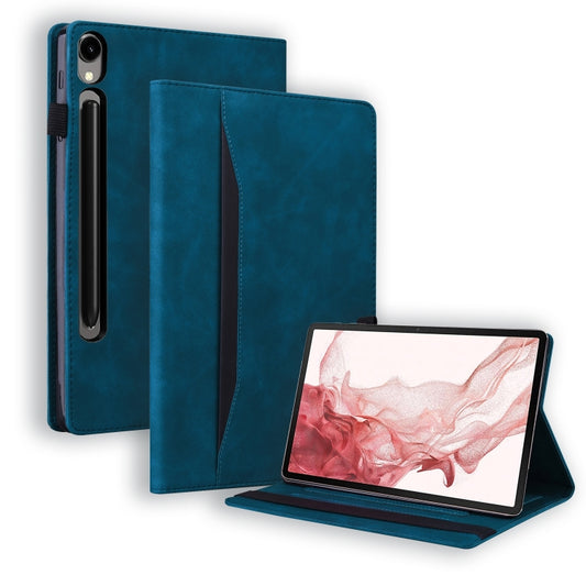 For Samsung Galaxy Tab S9+ /S8+ /S7+ Splicing Shockproof Smart Leather Tablet Case(Blue) - Galaxy Tab S9+ Cases by buy2fix | Online Shopping UK | buy2fix