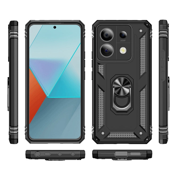 For Xiaomi Redmi Note 13 Pro 5G Shockproof TPU + PC Phone Case with Holder(Black) - Note 13 Pro Cases by buy2fix | Online Shopping UK | buy2fix