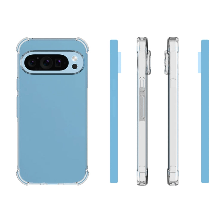 For Google Pixel 9 Pro / 9 Shockproof Non-slip Thickening TPU Phone Case(Transparent) - Google Cases by buy2fix | Online Shopping UK | buy2fix