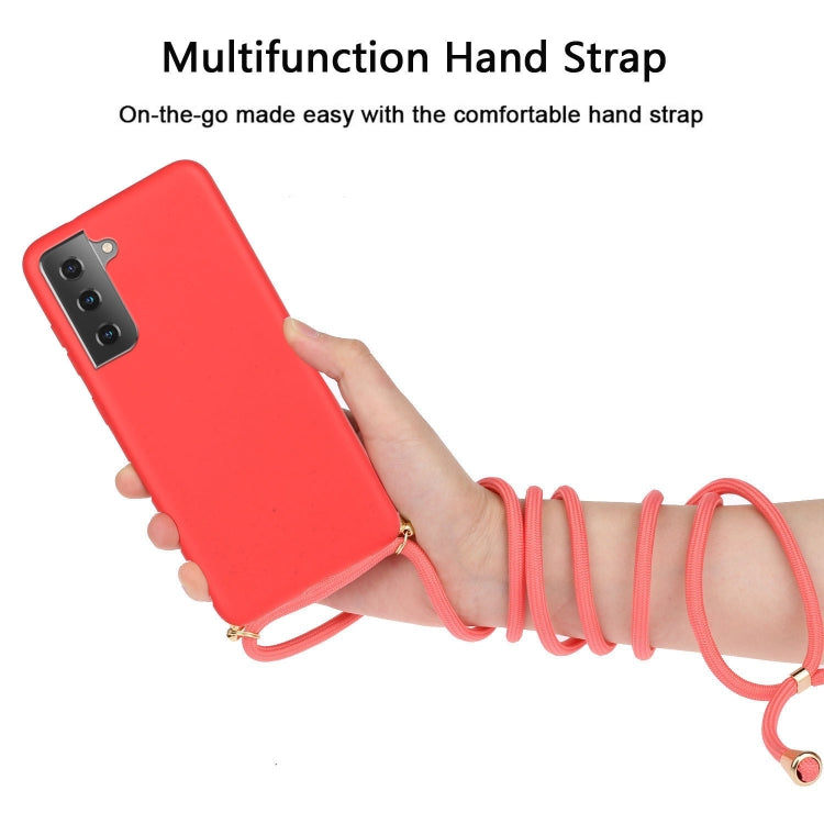 For Samsung Galaxy A55 5G Wheat Straw Material + TPU Phone Case with Lanyard(Red) - Galaxy Phone Cases by buy2fix | Online Shopping UK | buy2fix