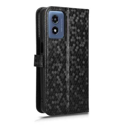 For Motorola Moto G Play 4G 2024 Honeycomb Dot Texture Leather Phone Case(Black) - Motorola Cases by buy2fix | Online Shopping UK | buy2fix