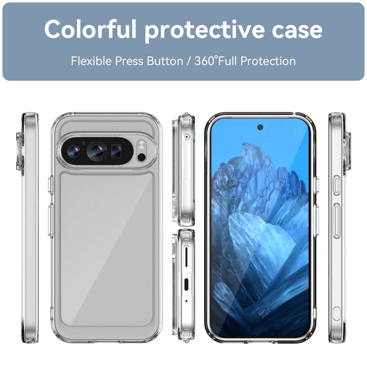 For Google Pixel 9 Colorful Series Acrylic Hybrid TPU Phone Case(Transparent) - Google Cases by buy2fix | Online Shopping UK | buy2fix