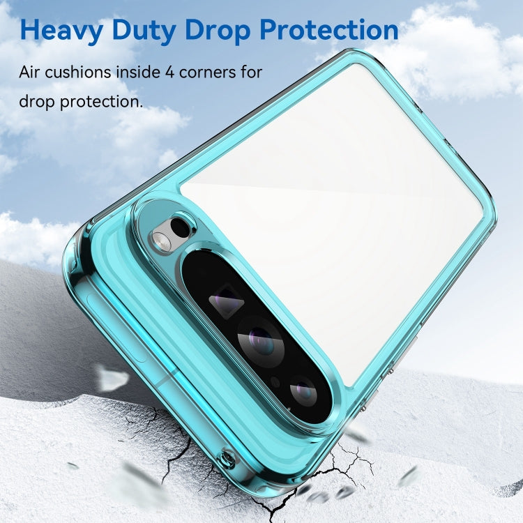 For Google Pixel 9 Pro Colorful Series Acrylic Hybrid TPU Phone Case(Transparent Blue) - Google Cases by buy2fix | Online Shopping UK | buy2fix