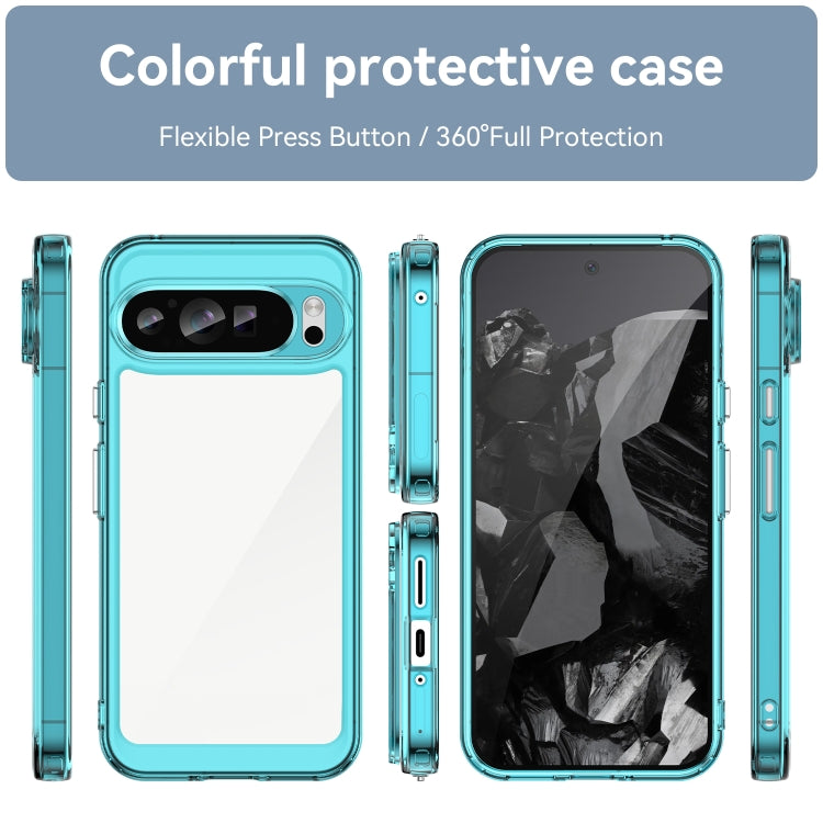 For Google Pixel 9 Pro XL Colorful Series Acrylic Hybrid TPU Phone Case(Transparent Blue) - Google Cases by buy2fix | Online Shopping UK | buy2fix