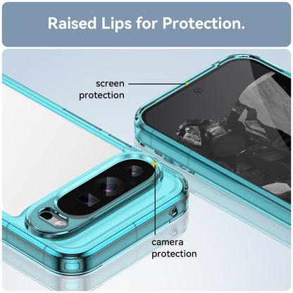 For Google Pixel 9 Pro XL Colorful Series Acrylic Hybrid TPU Phone Case(Transparent Blue) - Google Cases by buy2fix | Online Shopping UK | buy2fix