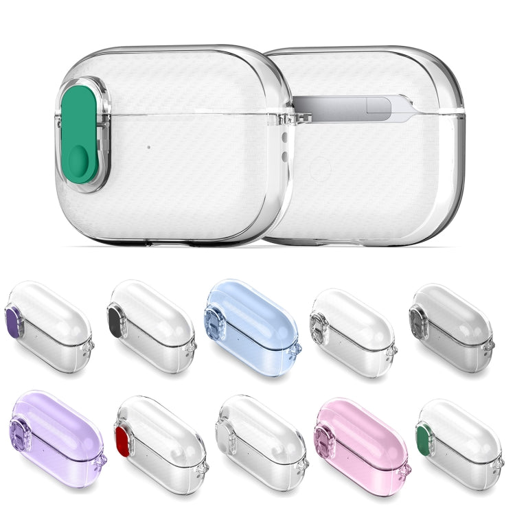 For AirPods Pro DUX DUCIS PECK Series Split Transparent Carbon Fiber Earphone Case(Pink) - For AirPods Pro by DUX DUCIS | Online Shopping UK | buy2fix