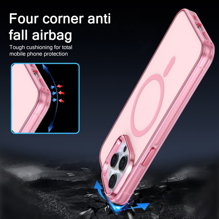 For iPhone 14 Pro Max Electroplated IMD Magsafe PC Hybrid TPU Phone Case(Pink) - iPhone 14 Pro Max Cases by buy2fix | Online Shopping UK | buy2fix