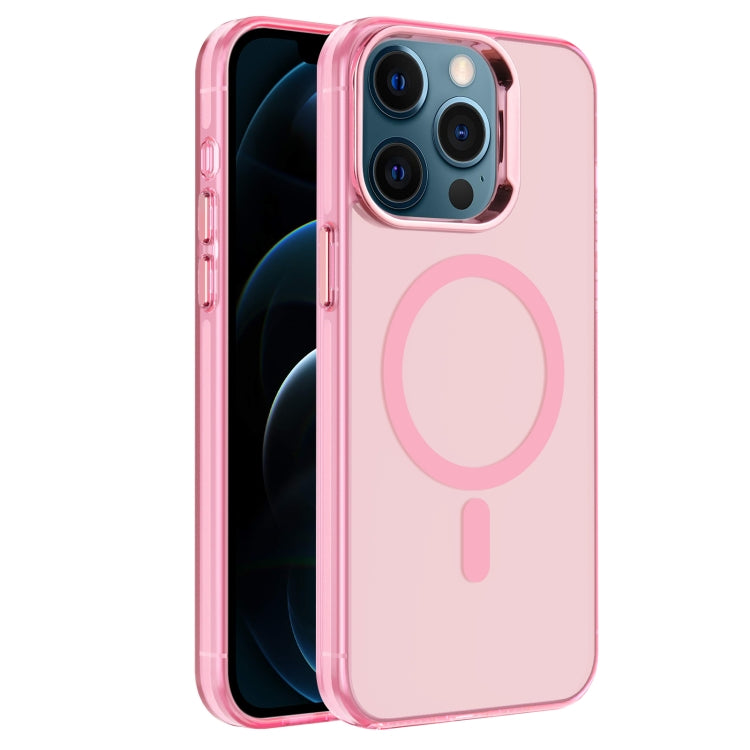 For iPhone 12 Pro Electroplated IMD Magsafe PC Hybrid TPU Phone Case(Pink) - iPhone 12 / 12 Pro Cases by buy2fix | Online Shopping UK | buy2fix