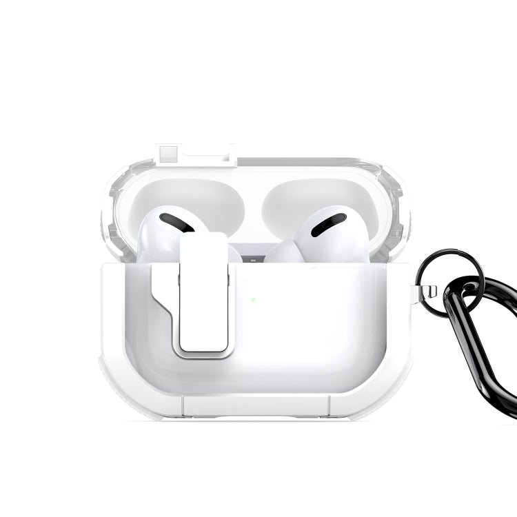 For AirPods Pro DUX DUCIS PECN Series Split Two-color Transparent Earphone Case with Hook(White) - For AirPods Pro by DUX DUCIS | Online Shopping UK | buy2fix