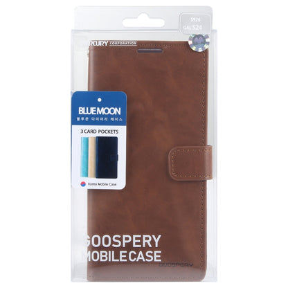 For Samsung Galaxy S24 5G GOOSPERY BLUE MOON Crazy Horse Texture Leather Phone Case(Brown) - Galaxy S24 5G Cases by GOOSPERY | Online Shopping UK | buy2fix