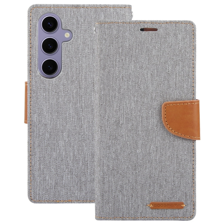 For Samsung Galaxy S24+ 5G GOOSPERY CANVAS DIARY Fabric Texture Flip Leather Phone Case(Grey) - Galaxy S24+ 5G Cases by GOOSPERY | Online Shopping UK | buy2fix