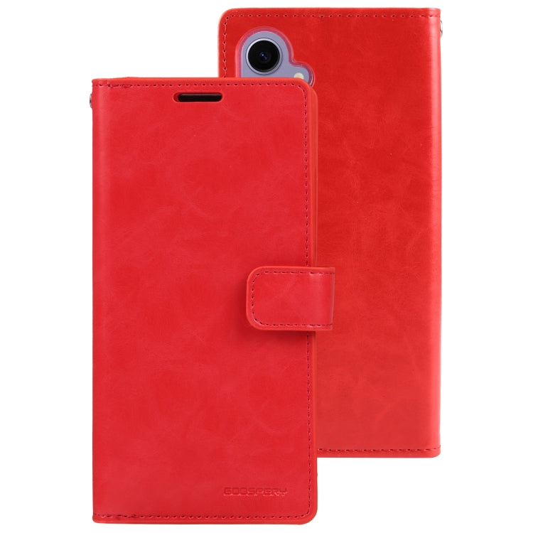 For Samsung Galaxy S24+ 5G GOOSPERY MANSOOR DIARY 9 Card Slots Leather Phone Case(Red) - Galaxy S24+ 5G Cases by GOOSPERY | Online Shopping UK | buy2fix