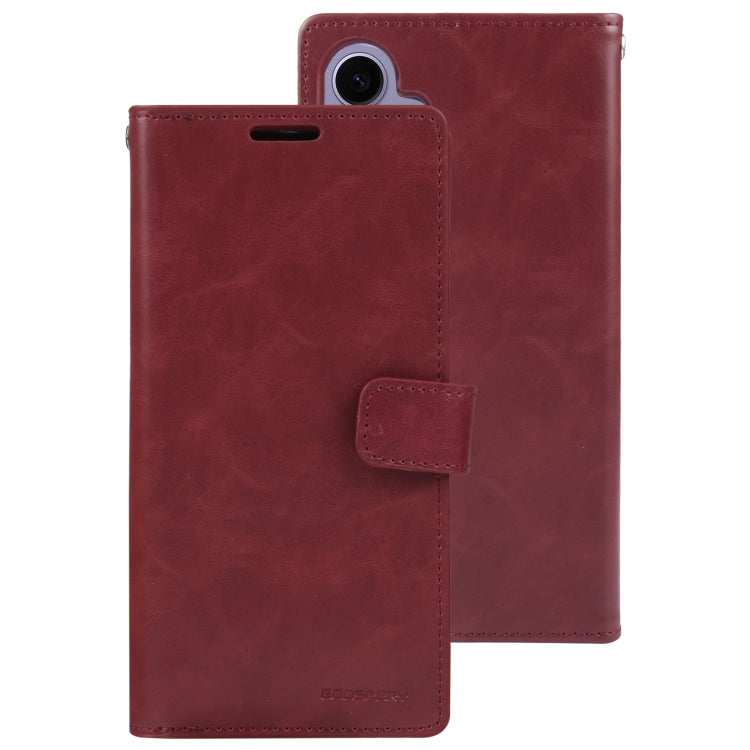 For Samsung Galaxy S24 5G GOOSPERY MANSOOR DIARY 9 Card Slots Leather Phone Case(Wine Red) - Galaxy S24 5G Cases by GOOSPERY | Online Shopping UK | buy2fix