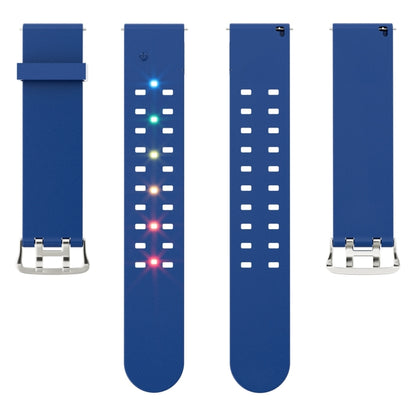 For Apple Watch Series 5 40mm Luminous Colorful Light Silicone Watch Band(Blue) - Watch Bands by buy2fix | Online Shopping UK | buy2fix