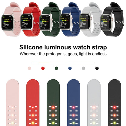 For Apple Watch Series 2 38mm Luminous Colorful Light Silicone Watch Band(Red) - Watch Bands by buy2fix | Online Shopping UK | buy2fix