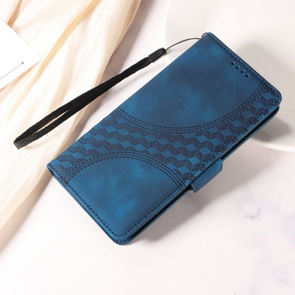 For iPhone 16 Pro Max Embossed Rhombus Starry Leather Phone Case(Blue) - iPhone 16 Pro Max Cases by buy2fix | Online Shopping UK | buy2fix