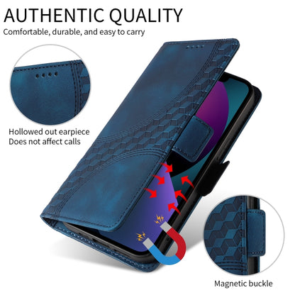 For iPhone 16 Plus Embossed Rhombus Starry Leather Phone Case(Blue) - More iPhone Cases by buy2fix | Online Shopping UK | buy2fix