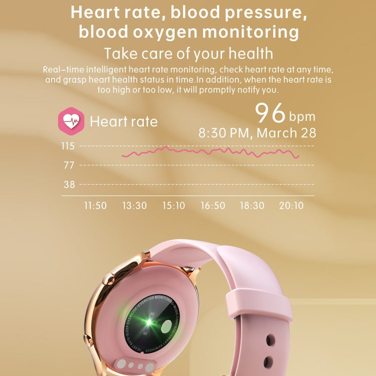 DM05 1.28 inch BT5.0 Smart Sport Watch, Support Sleep / Blood Oxygen / Temperature / Heart Rate / Blood Pressure Health Monitor(Pink) - Smart Watches by buy2fix | Online Shopping UK | buy2fix