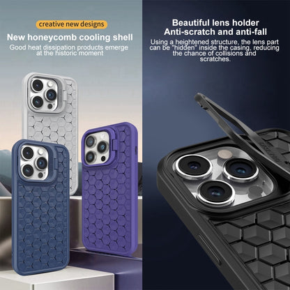 For iPhone 11 Honeycomb Radiating Lens Holder Magsafe Phone Case(Blue) - iPhone 11 Cases by buy2fix | Online Shopping UK | buy2fix