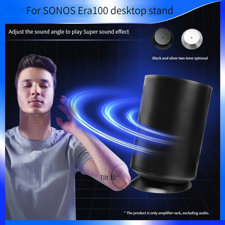 For SONOS Era 100 Smart Wireless Bluetooth Speaker Desktop Metal Stand Universal Bracket(Silver) - Speaker Bracket by buy2fix | Online Shopping UK | buy2fix