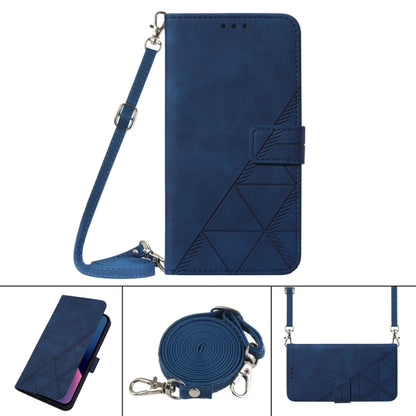 For Google Pixel 9 Crossbody 3D Embossed Flip Leather Phone Case(Blue) - Google Cases by buy2fix | Online Shopping UK | buy2fix