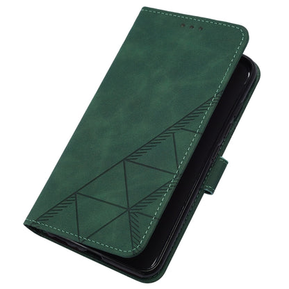 For Google Pixel 9 Crossbody 3D Embossed Flip Leather Phone Case(Dark Green) - Google Cases by buy2fix | Online Shopping UK | buy2fix