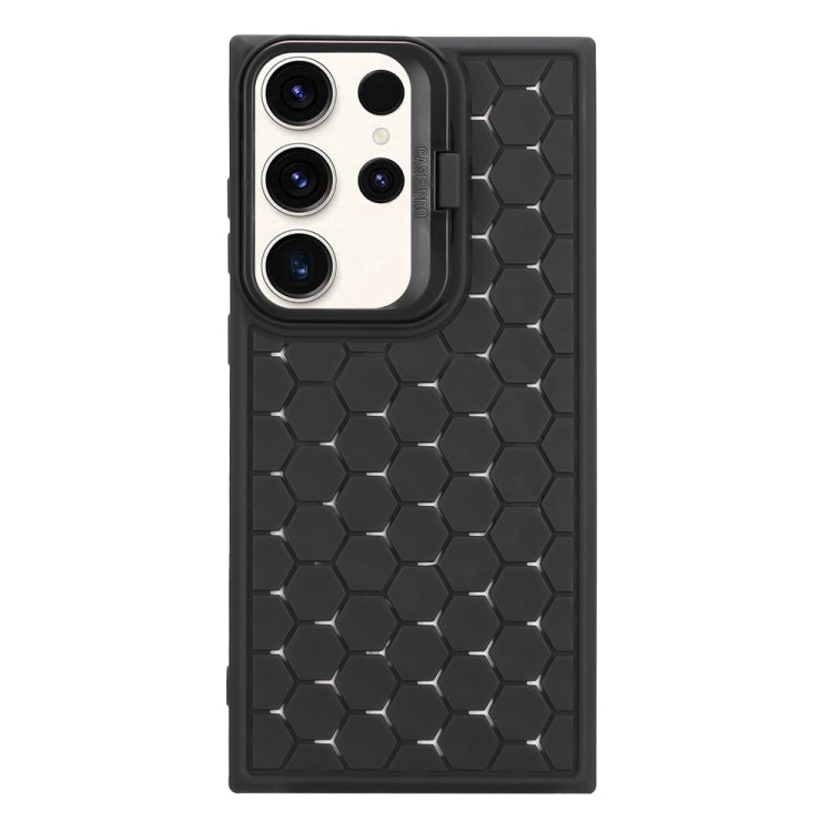 For Samsung Galaxy S23 Ultra 5G Honeycomb Radiating Lens Holder Magsafe Phone Case(Black) - Galaxy S23 Ultra 5G Cases by buy2fix | Online Shopping UK | buy2fix